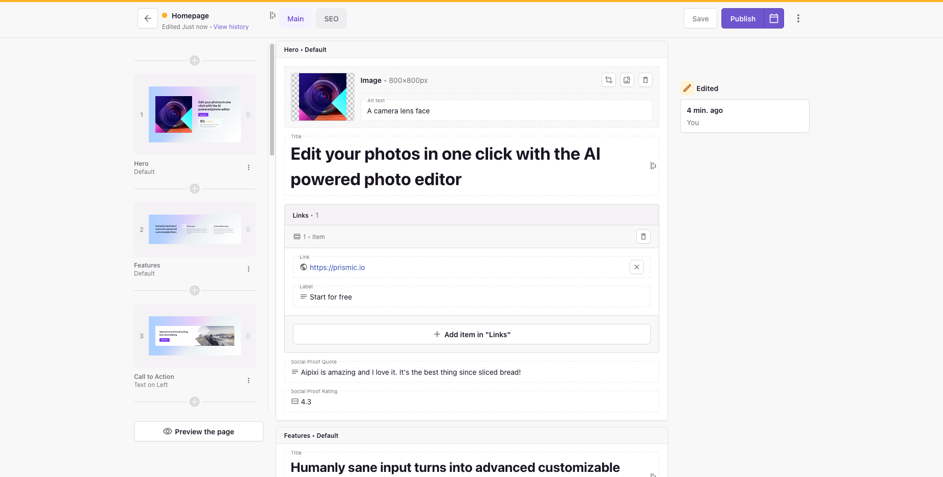 Gestion de contenu avec Prismic